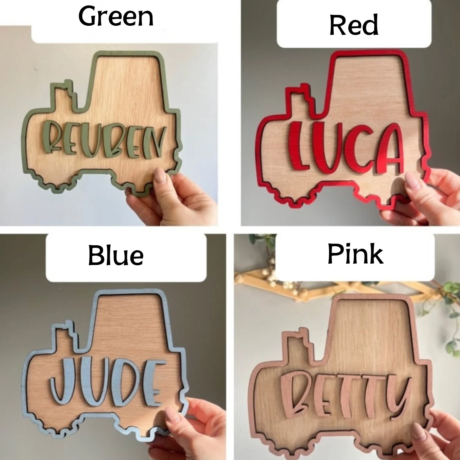 1pc customizable double-layer name tag, wooden car souvenir, multi scene decoration, perfect holiday gift view 4