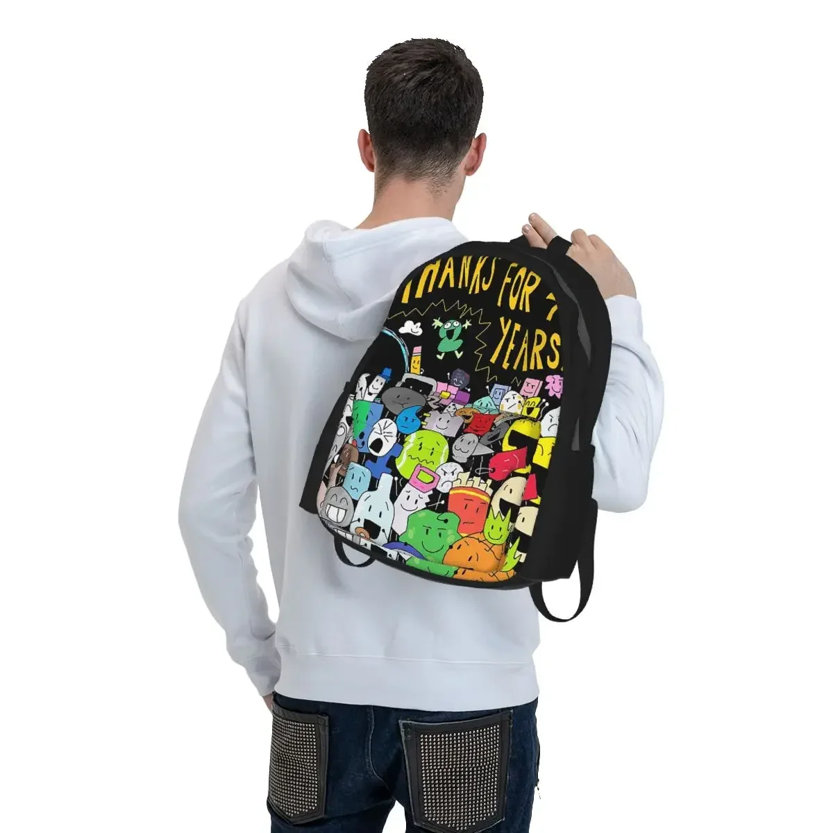 BFDI Four BFB Student Backpack School Bag Hiking Travel Daypack for Men Women Bookbag Shoulder Bags