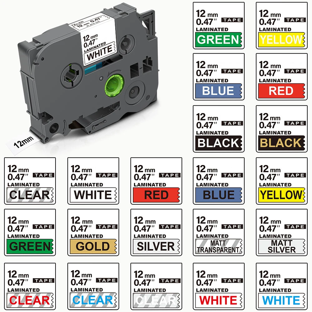TZe-231 12mm Label Tape Compatible Brother TZe Tape TZe231 Tze131 Tze-631 Tze-531 for Brother Marker PTD450 PT-H110 Label Maker
