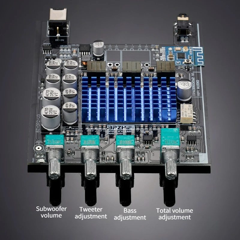 SOTAMIA 2.1 Channel Low Frequency King Power Amplifier Board High Power 100W+50W+50W Bluetooth 5.3 Stereo Audio Amplifier
