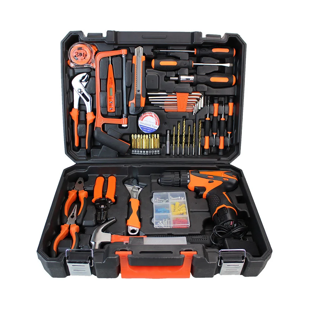 High Quality 48pcs Hand Tools Set Complete Tool kit Box Set Cordless electric Drill Sets