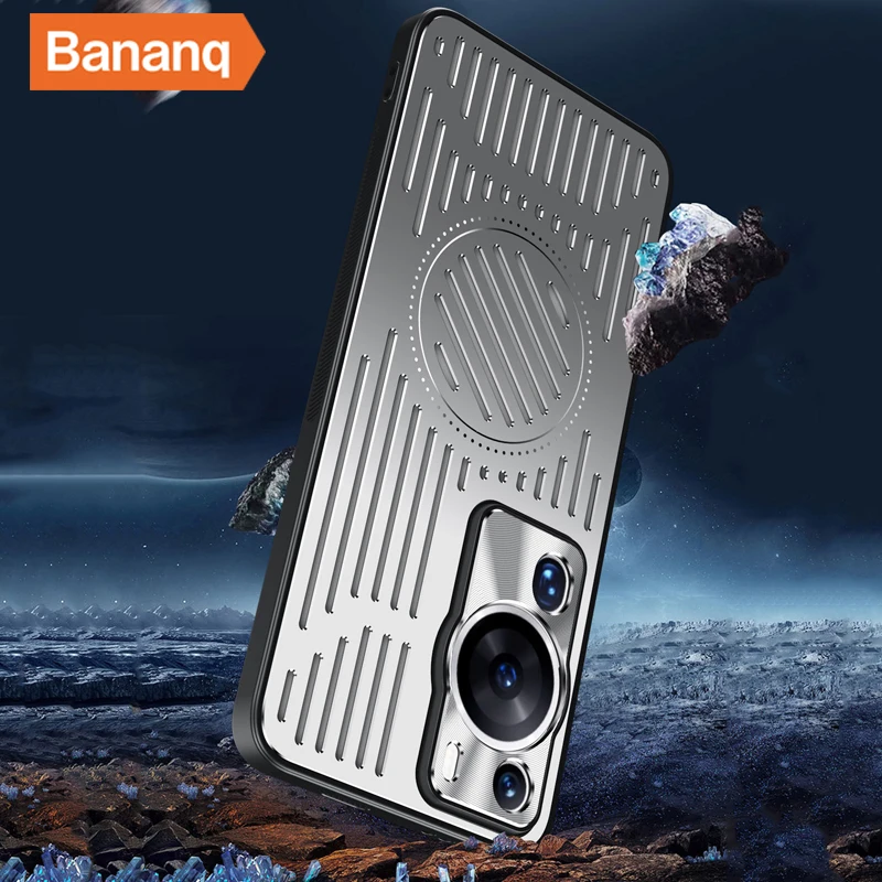 

Bananq Heat Dissipation Magnetic Metal Phone Case For Honor 90 80 X9A X50 X40 Magic 5 Lite Cover For Huawei Nova 11 Ultra 10 Pro