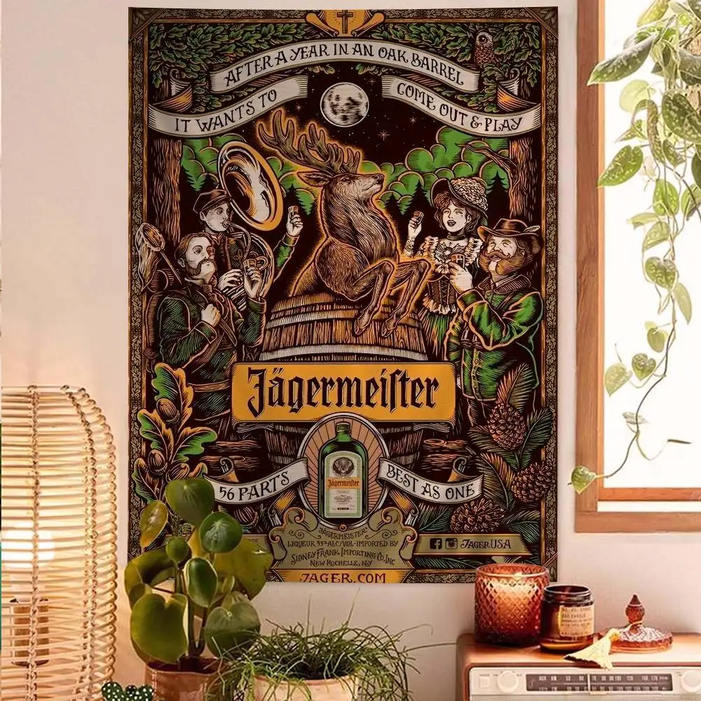 J-Jagermeister أنيمي أنيمي نسيج معلق التارو الهبي جدار السجاد النوم ديكور المنزل #3