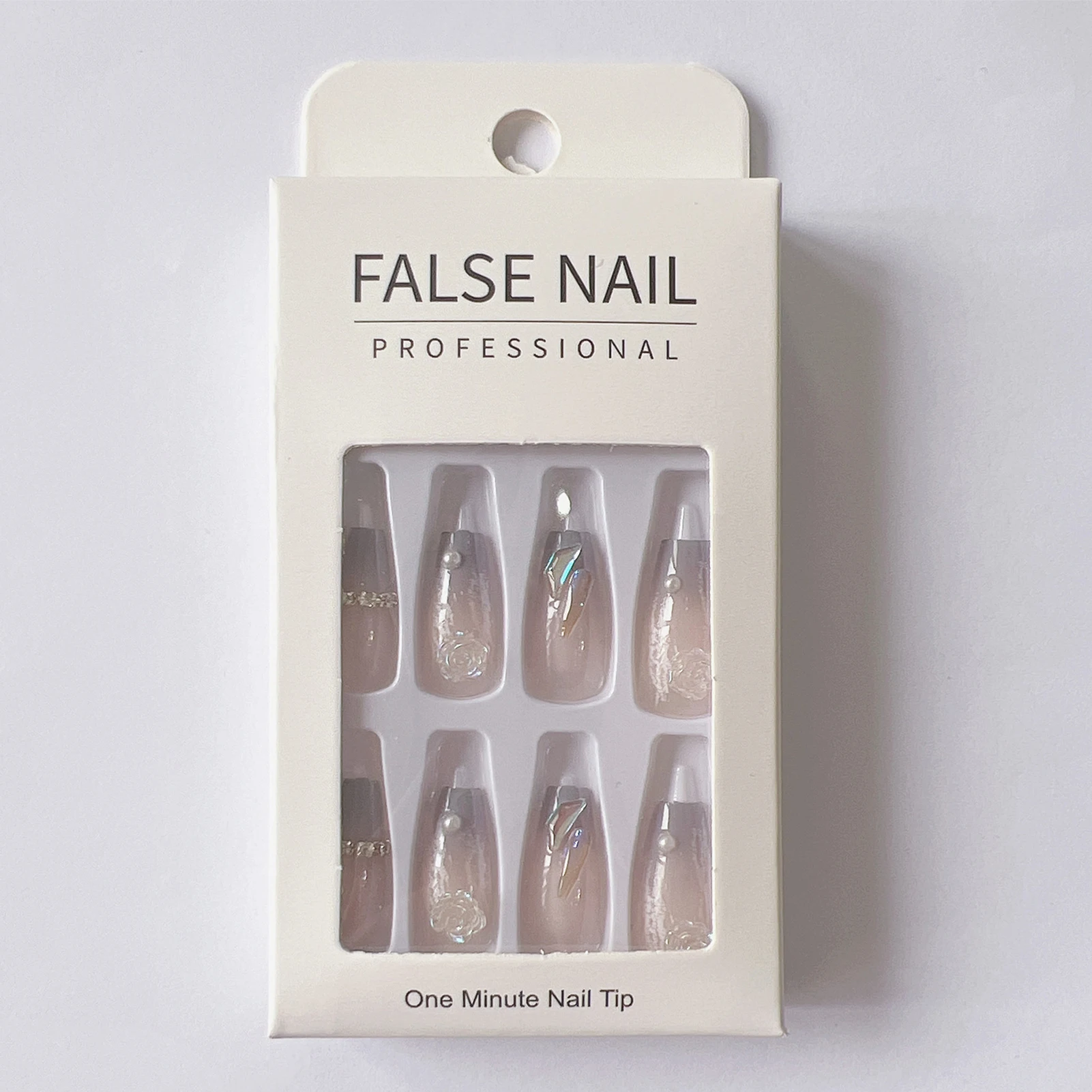 Gray & Blue Press on Nails Non-Toxic Odorless Not Hurt to Hands for Nail Art Learner Design Your Own Style