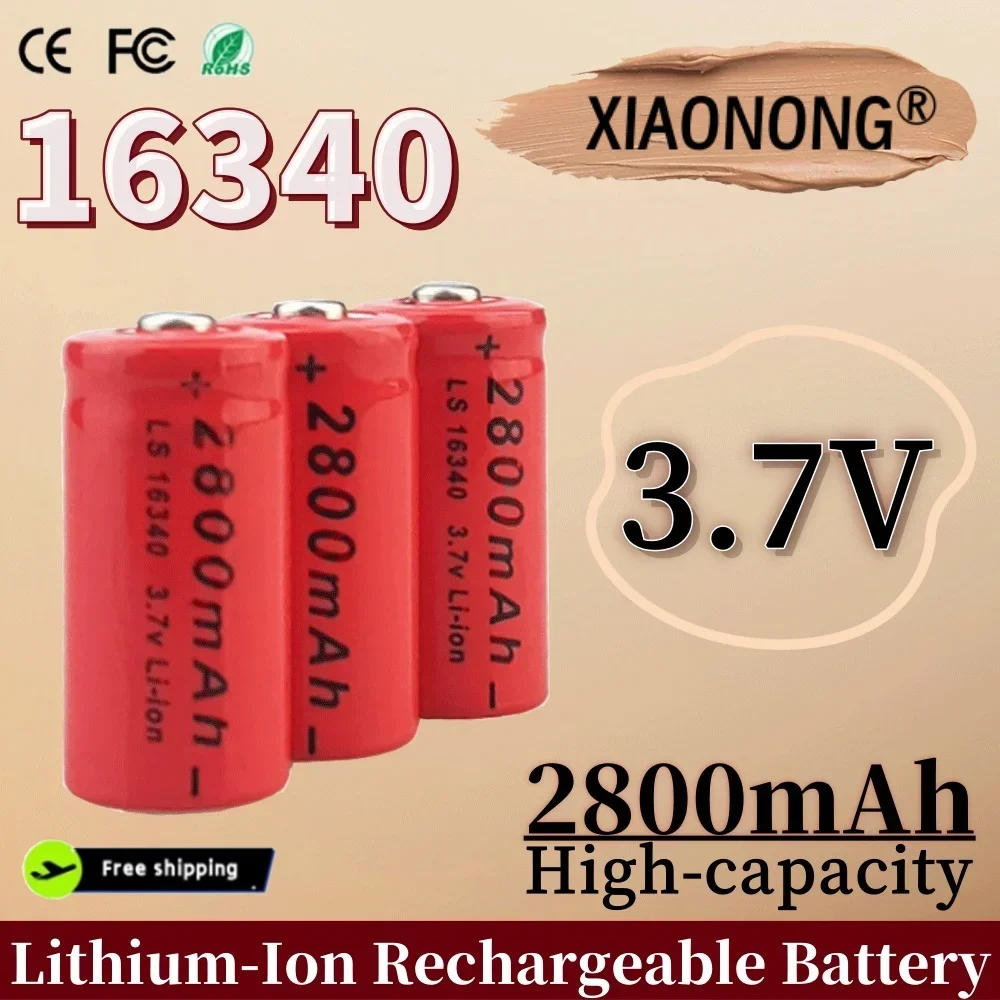 

2800mAh 3.7V Li-ion Rechargeable 16340 Batteries CR123A Battery For LED Flashlight Travel Wall Charger For 16340 CR123A Battery