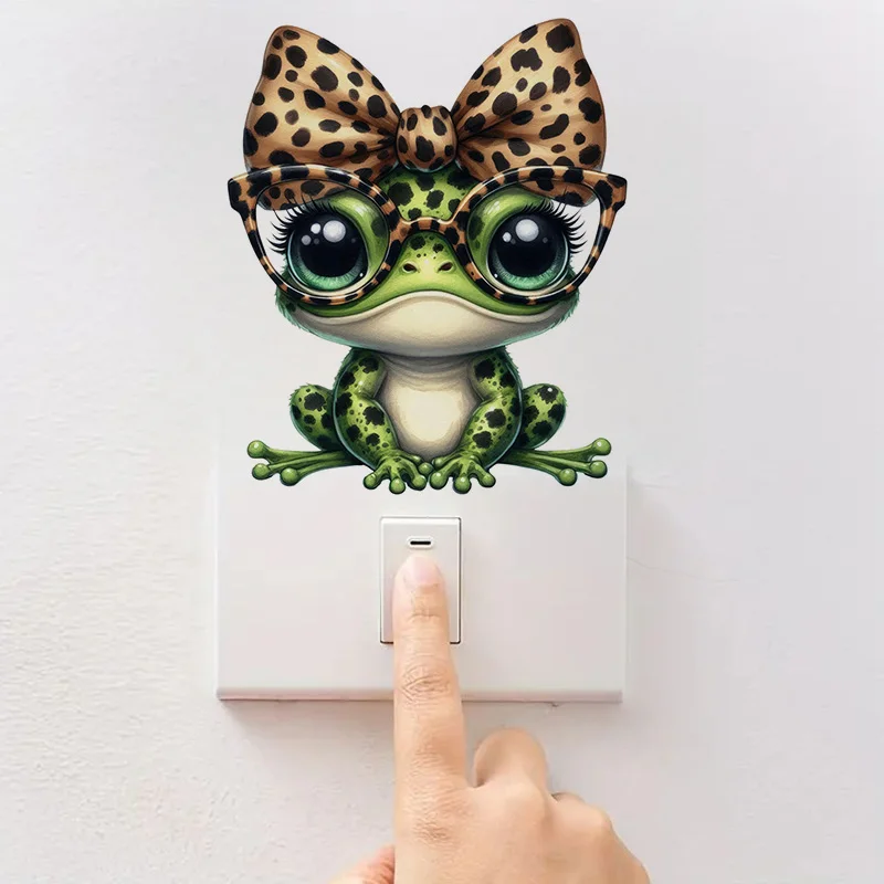 1 pegatina divertida de rana leopardo para mujer, pegatina de pared para el hogar a prueba de agua, utilizada para pared, baño, gabinete, puerta,