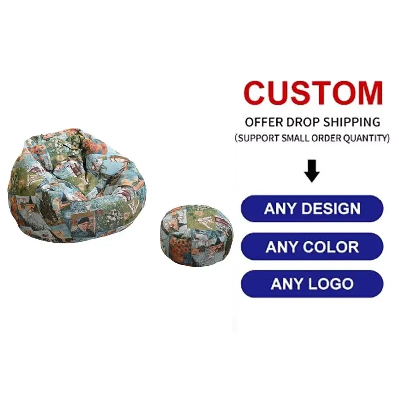 Living Room Sofas Sponge Compressed Foam Tapestry Bean Bag Chairs Giant Beanbag Home Furniture Fabric Single Sofa Couch