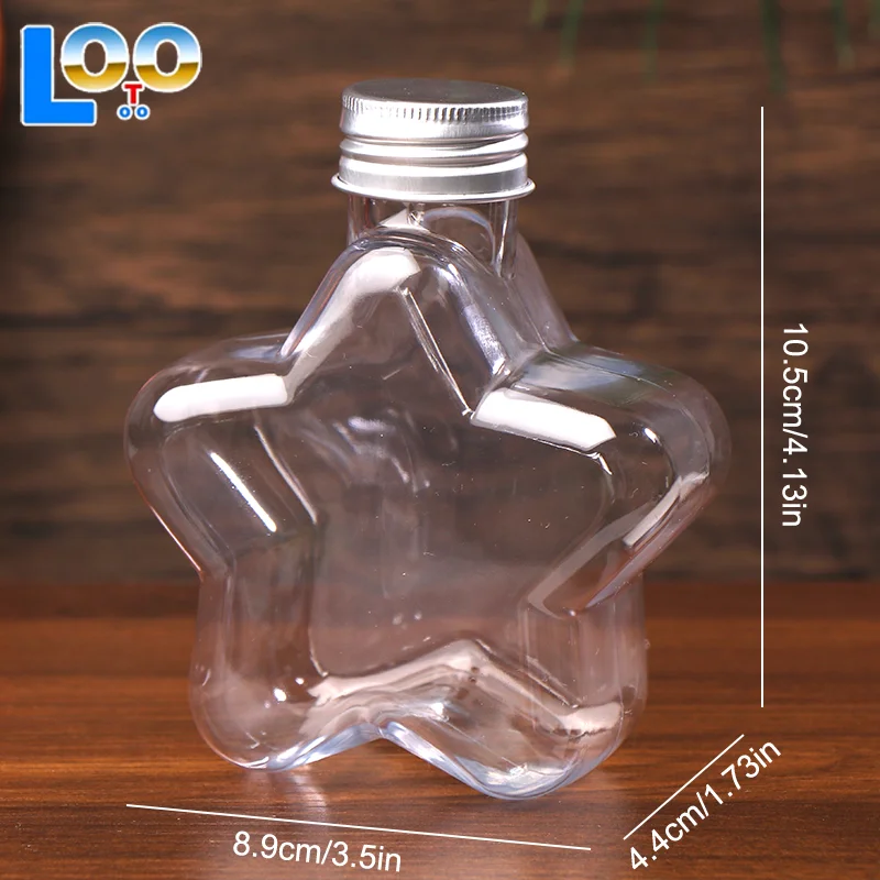 200 мл пластиковая бутылка с милой звездой, прозрачная бутылка для чая с молоком, кофе, прозрачная бутылка для питья, чашка для воды, бутылки для сока, напитков