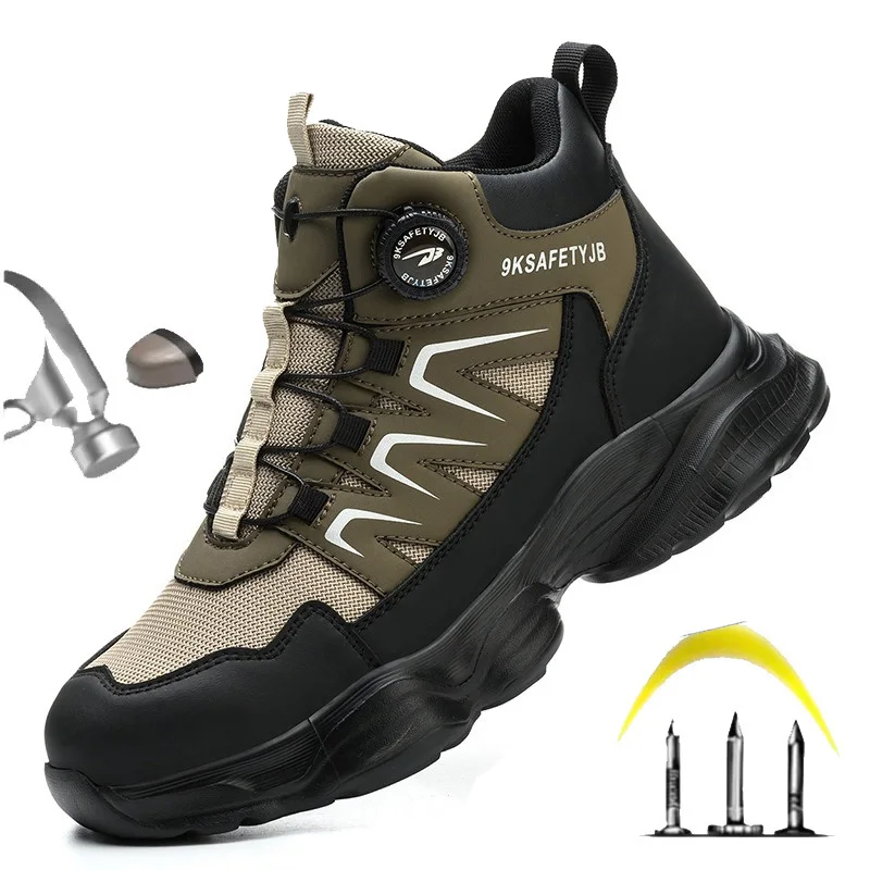 

Man Safety Boots High top Safety Shoes Men Steel Toe Work Shoes Men Anti-smash Indestructible Construction Boots Winter