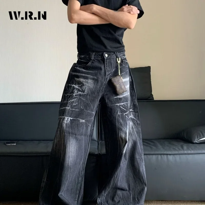 Vintage Normcore Y2K Baggy Grunge Denim Trouser Casual Minimalist Washed Pants Grunge Street Print Retro High Waist Jeans