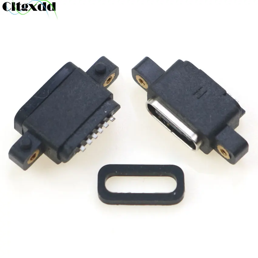 Micro USB A 2.0 Type-C 2P 4P 5P 6P 16P 2 4 6 16 Pin Waterproof Female Socket Connector W/ Screw Hole For DIY Fast Charger Cable