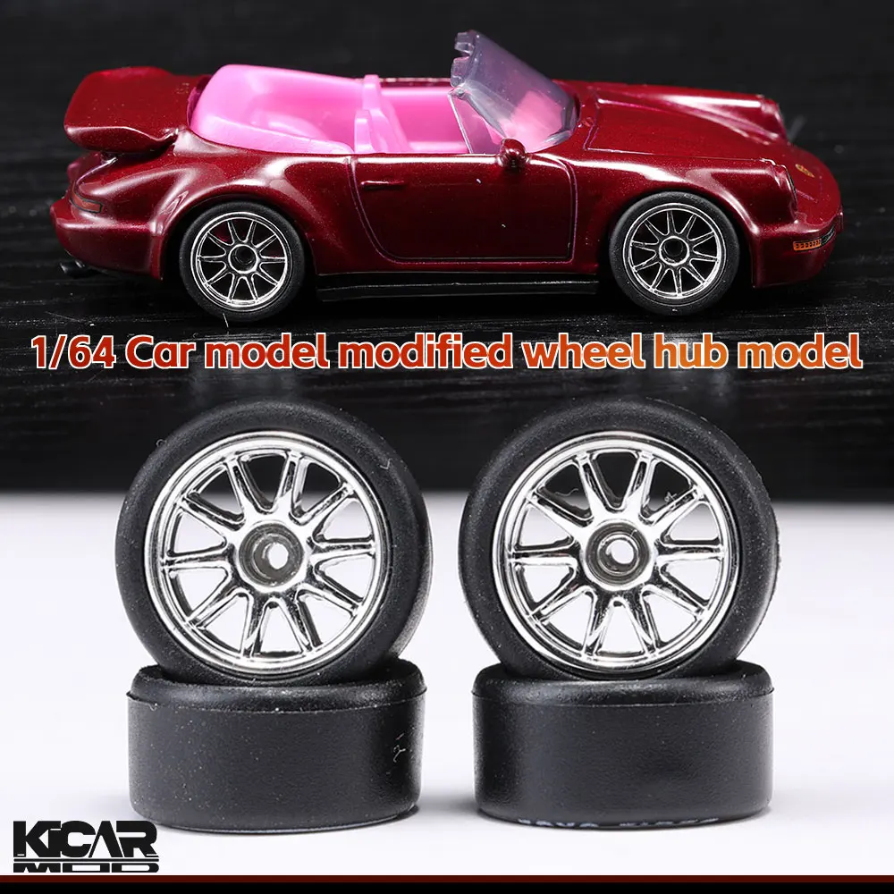 

Kicarmod 1/64 Detachable Slick 5 Pairs Wheels for HotWheels With Rubber Tires with Diecast Car Refitting Parts