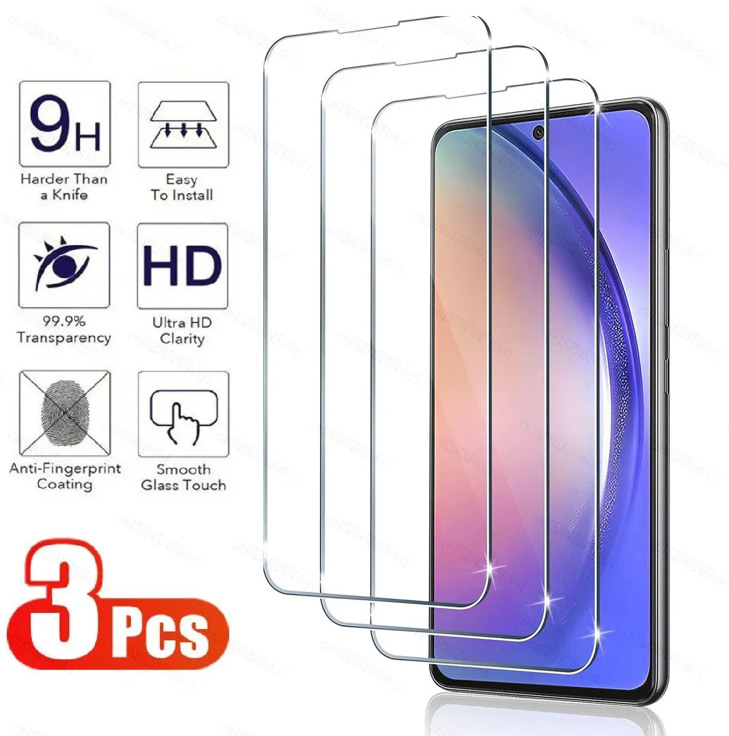 

3Pcs Screen Protector Glass For Samsung Galaxy A54 Tempered Glass