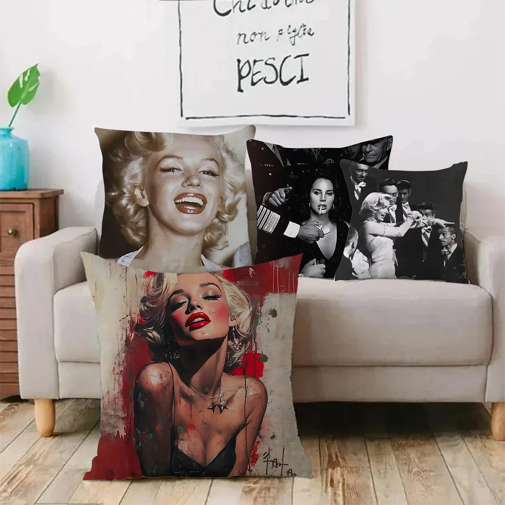 Pillow Covers M-MarilynS MonroeS Cartoon Sofa Decorative Home Double-sided Printing Short Plush Cute Cushion Cover