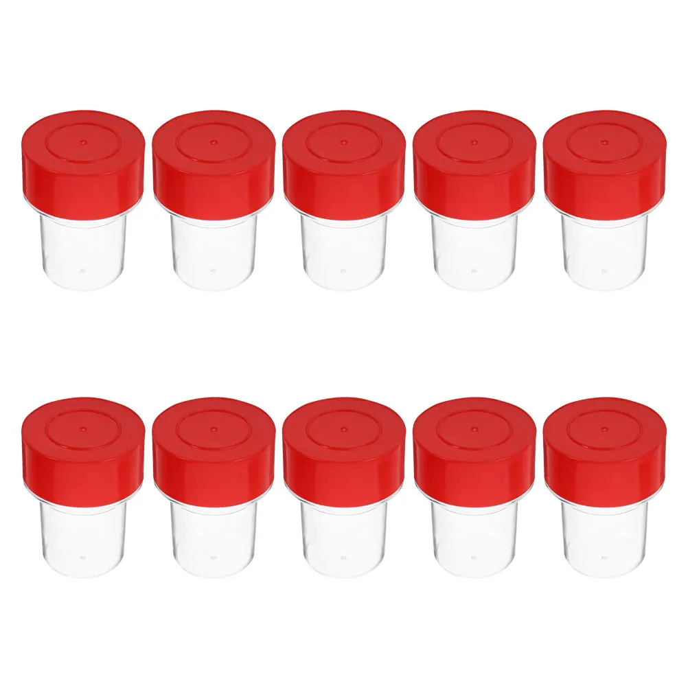 10pcs Stamp Box Clear Storage Containers Office Case Empty Stamper Sealing Ink Organizer Plastic Boxes Portable Round Proper