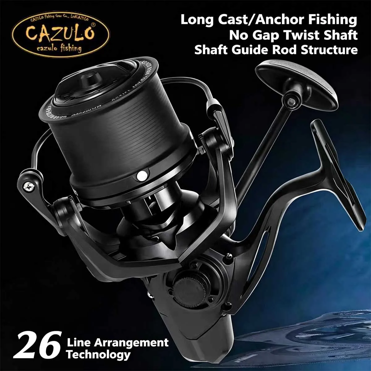 CAZULO Hochleistungs-Angelrolle 8000-14000 für große Salzwasser-Ruten, Ankerfischen & Hardbait-Angeln, mit Slow-Descent-System