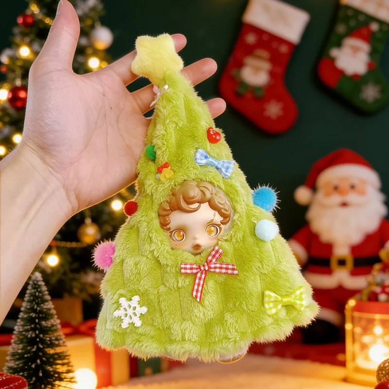 Christmas 17Cm Plush Doll Clothes Christmas Tree Style Outfit For Vinyl Blind Box Trendy Play Doll Costume Accessories