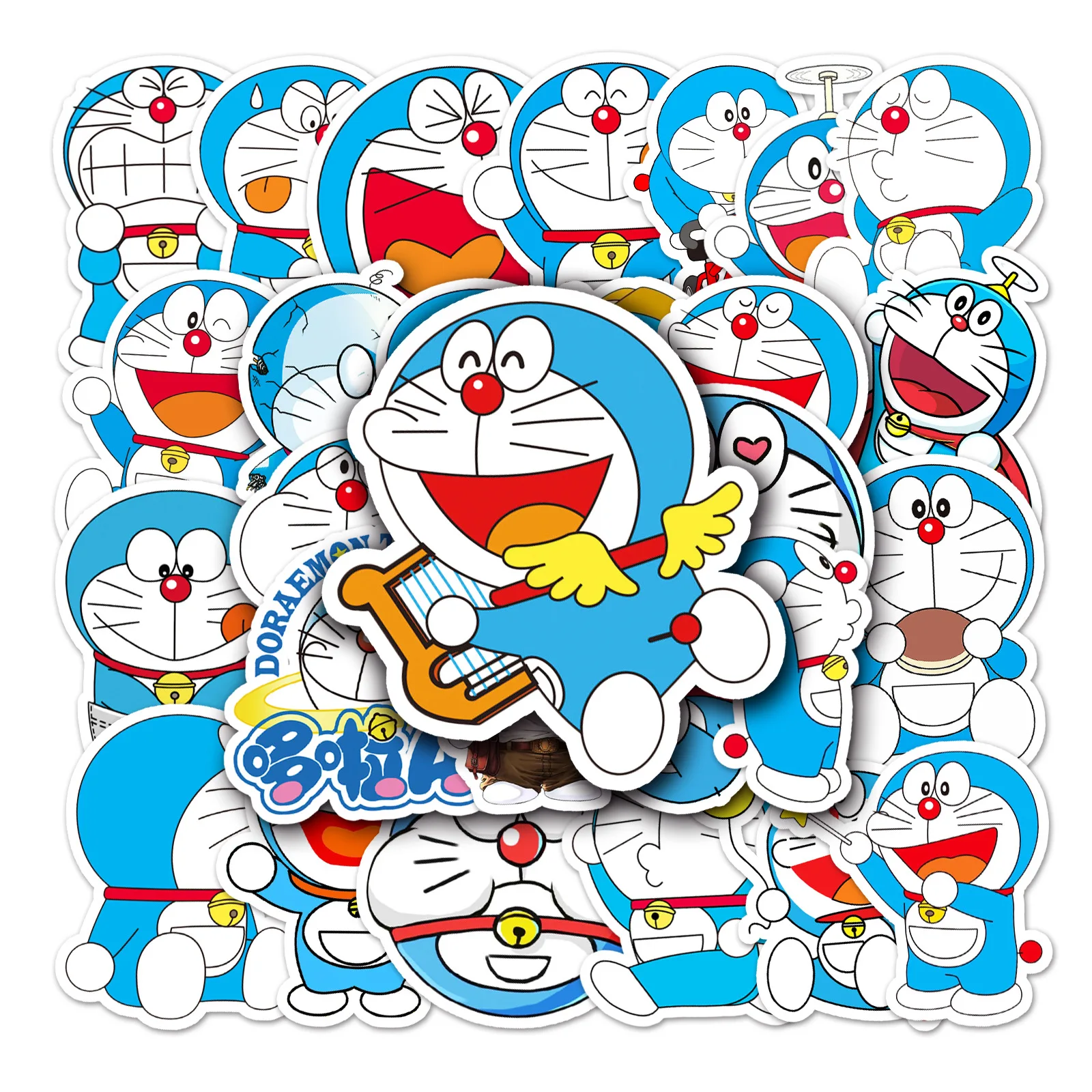 52pcsDoraemon stickers fashionable and personalized cartoon and cute new Student notebook decoration waterproof doodle stickers