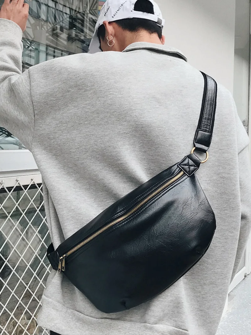 

﻿ New Retro Men's Handbags Fashion Chest Bags Sports Cycling Diagonal Cross Bag Large Capacity Waist Bags High Quality