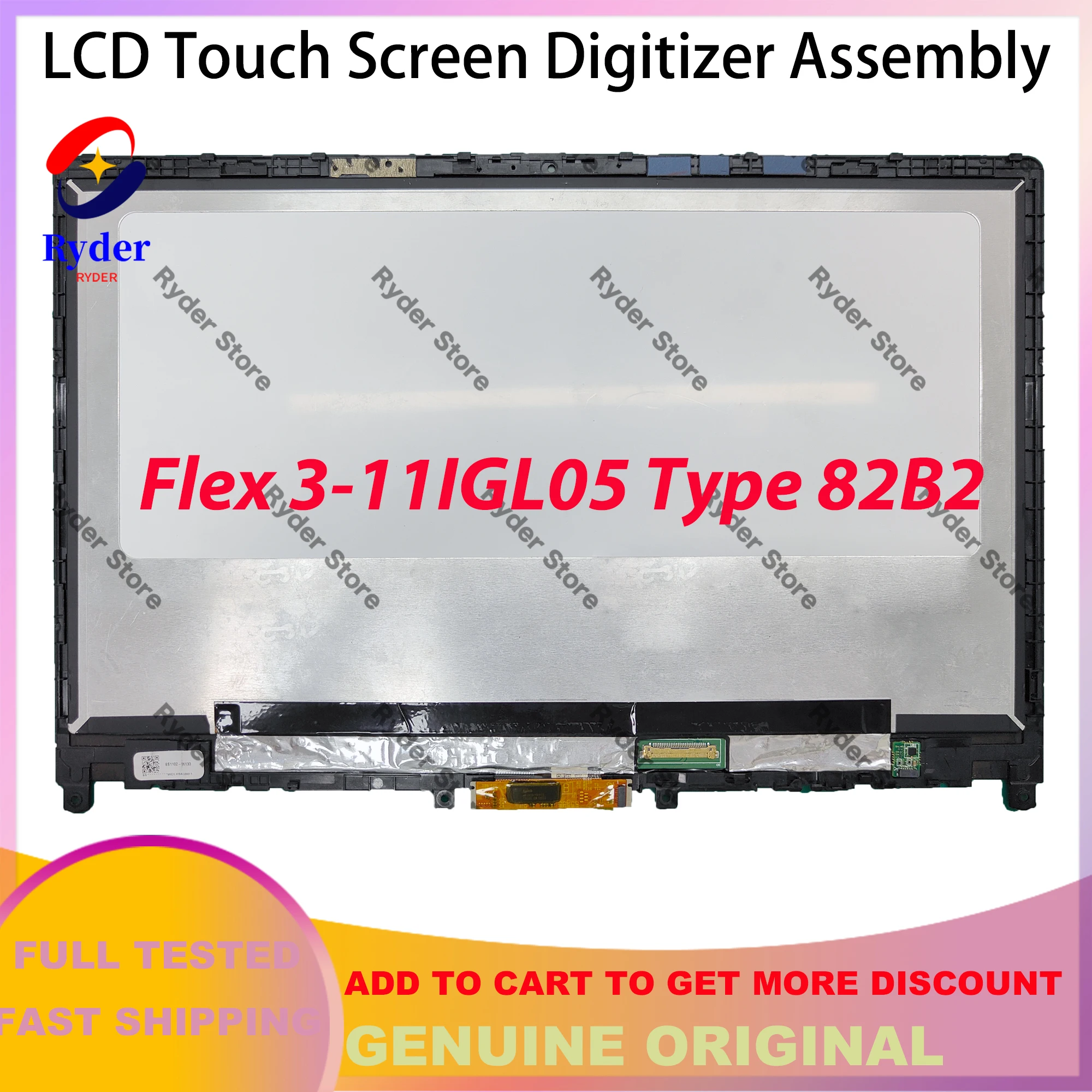 

11.6-inches FHD 1920x1080 IPS For Lenovo Ideapad Flex 3-11IGL05 82B2 3-11ADA05 LCD Touch Screen Digitizer Assembly
