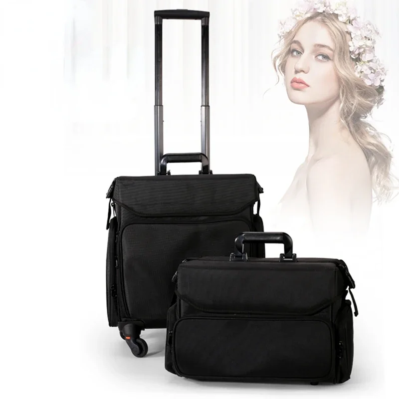 Beauty, nail and makeup artist's specialized makeup box, professional follow-up  artist's pull rod makeup bag,