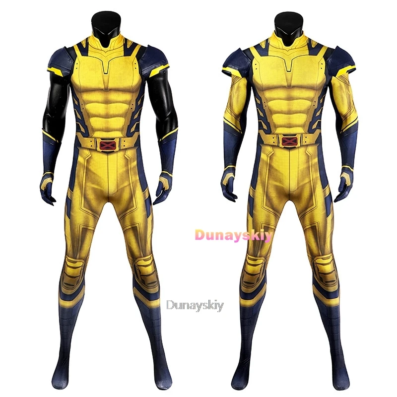 Macacão Wolverine masculino, James Howlett, fantasia cosplay, armadura de ombro, impressão 3D, macacão zentai, super-herói Halloween, roupa masculina