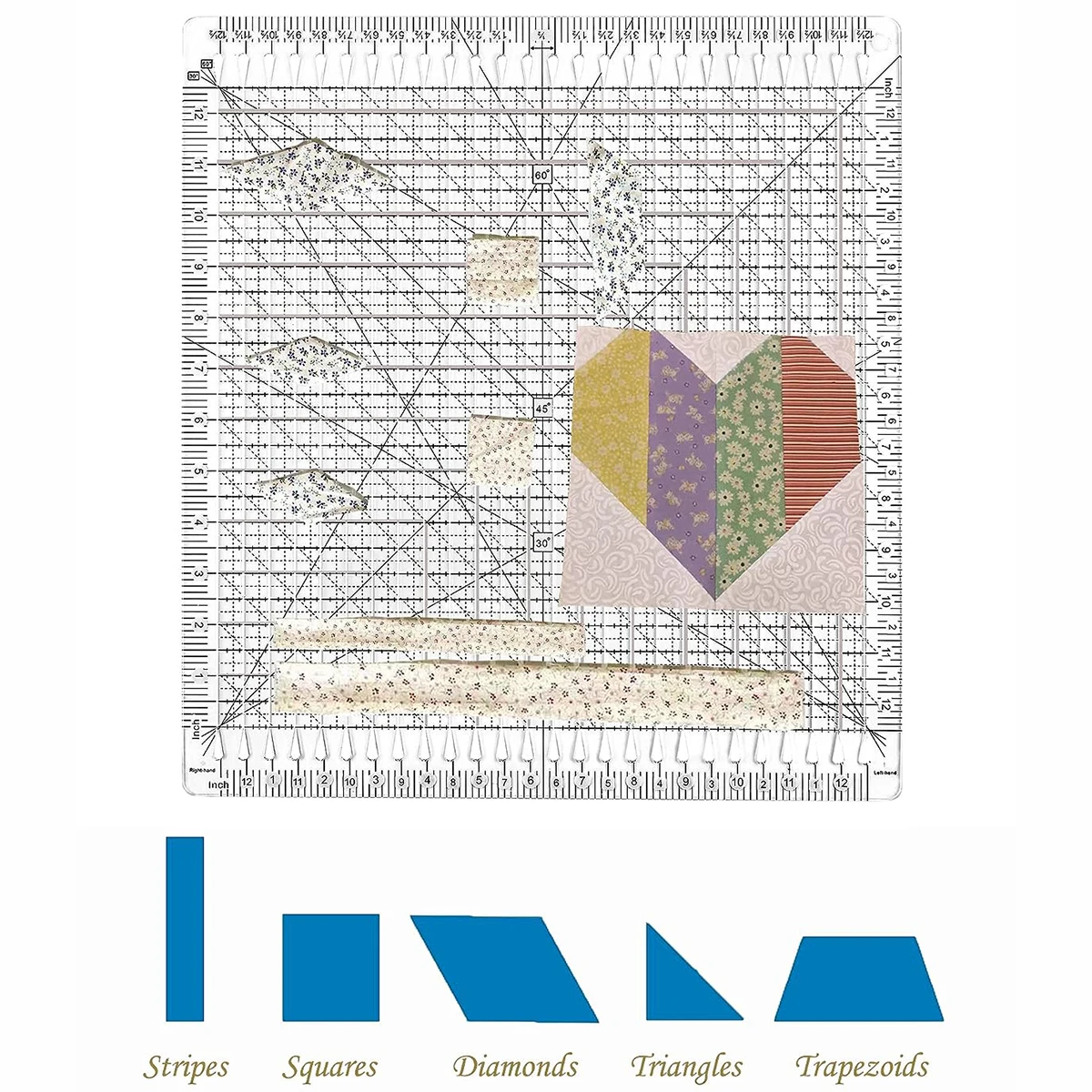 Imagem -04 - Polegada em Fenda Stripologia Quilting Régua Costura Colcha Tira Régua para Tecido Quilting Modelo de Corte Faça Você Mesmo Ferramenta de Artesanato 12