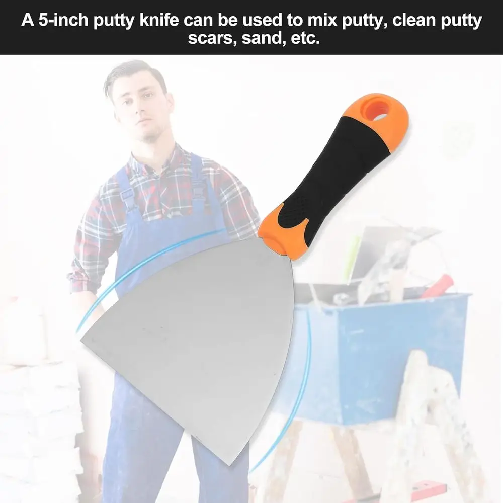 مجموعة سكاكين ربط مكونة من 3 قطع: سكاكين معجون احترافية مقاس 2 بوصة و3 بوصات و5 بوصات - مكشطة طلاء وأدوات الحوائط الجافة لإصلاح الجدران- #6