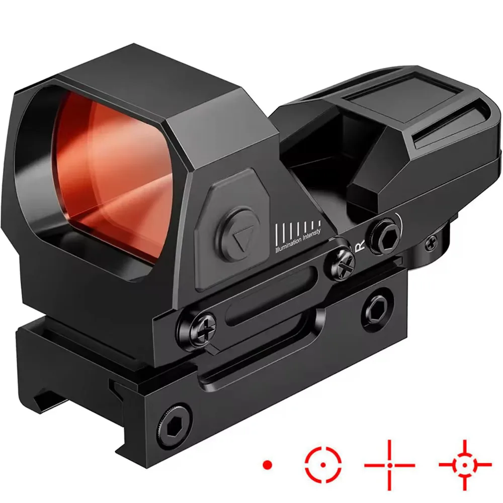 Mini Red Dot Sight 1X22X33mm Reflex Optics Scope Hunting Riflescope 4 Reticles Tactical Gun Sight for 20mm Rail Mounted