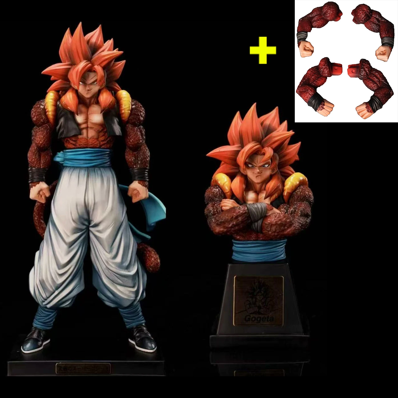 YS Statue Dragon Ball Ssj4 Gogeta Figure Replaceable Body Super Saiyan 4 Gogeta Pvc Action Figures Collection Model Toys Gifts