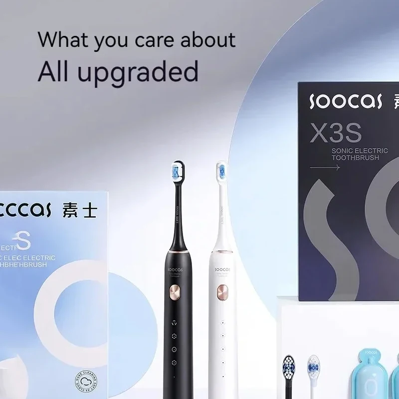 SOOCAS X3S Sonic Electric Toothbrush Adult Smart IPX8 Waterproof 180 Days Battery Life Ultrasonic Soft Cloud Toothbrush Heads