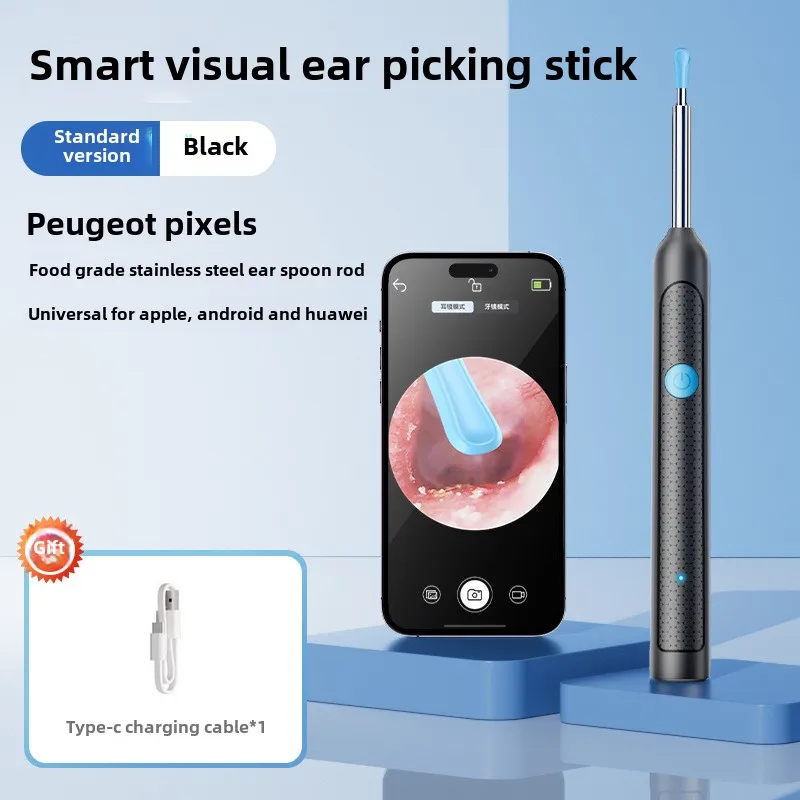 Slimme visuele oorstokken Otoscoop Endoscoop Wax Removal Tool Earpick Mini Camera Gezondheidszorg Oorreiniger