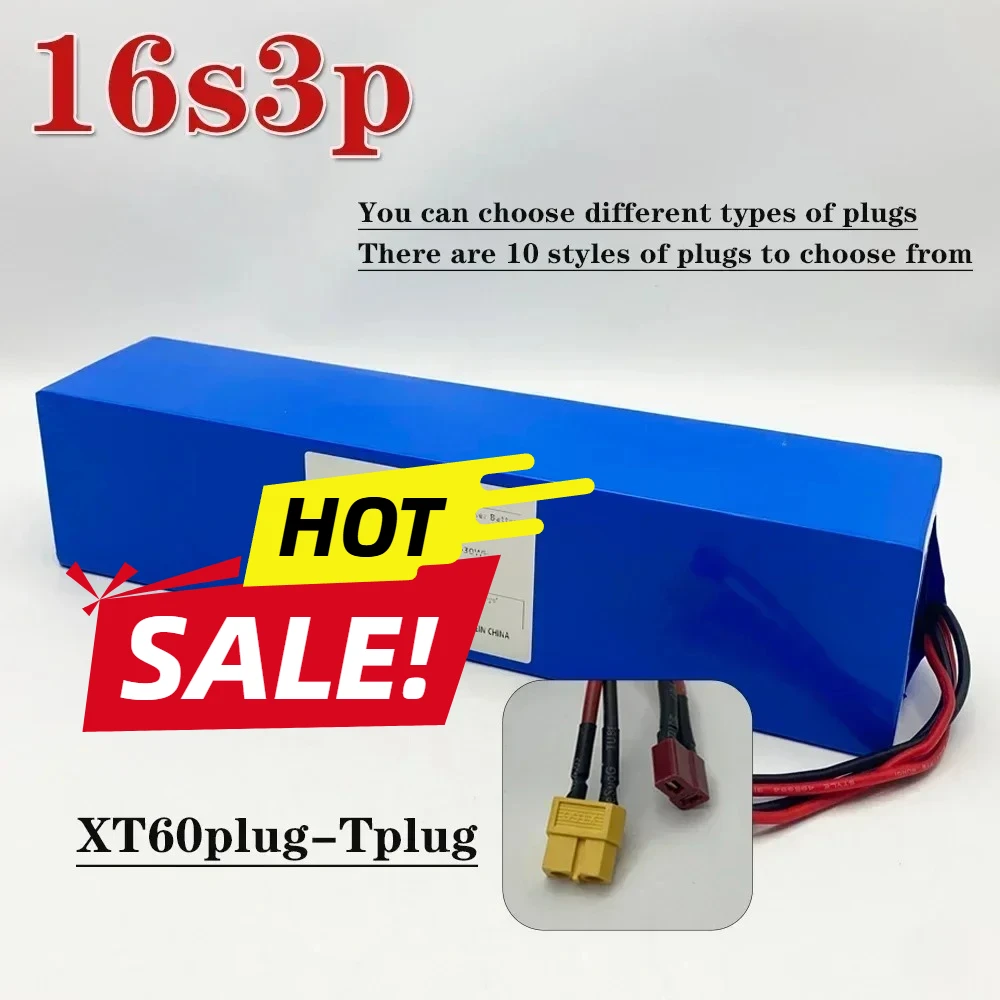 بطارية قابلة للشحن 60 فولت 10500 مللي أمبير 18650 مع BMS 700 واط 1500 واط عالية الطاقة 16S3P بطارية ليثيوم #1