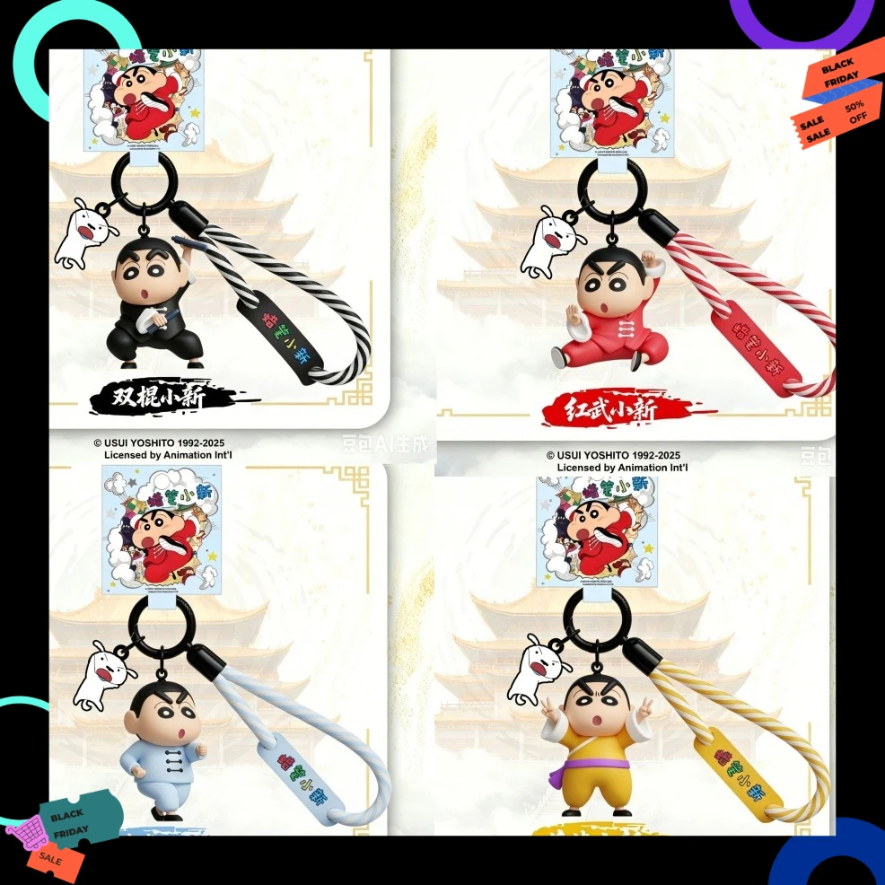 Crayon Shin Chan Kung Fu Series Keychain, Anime Figure Pendant, Backpack Charms, Exquisite Ornament  Gift For Anime Fans