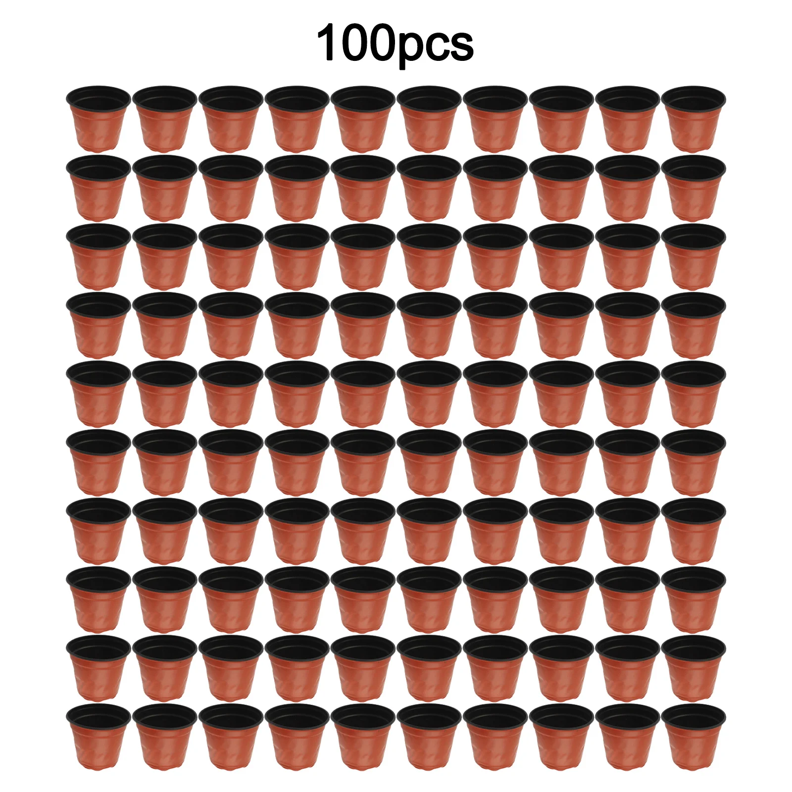 100pcs Two-Color Flower Pot Plastic Red And Black Pot Flower Pot Flowerpot Plastic Grow Box For Home Garden Plants Nursery