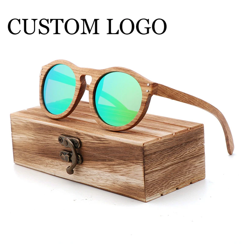 

Brown Zebra Wood Round Sunglasses Polarized Fashionable Glasses Women Wooden Bamboo UV400 Retro Eyewears Designer Luxury