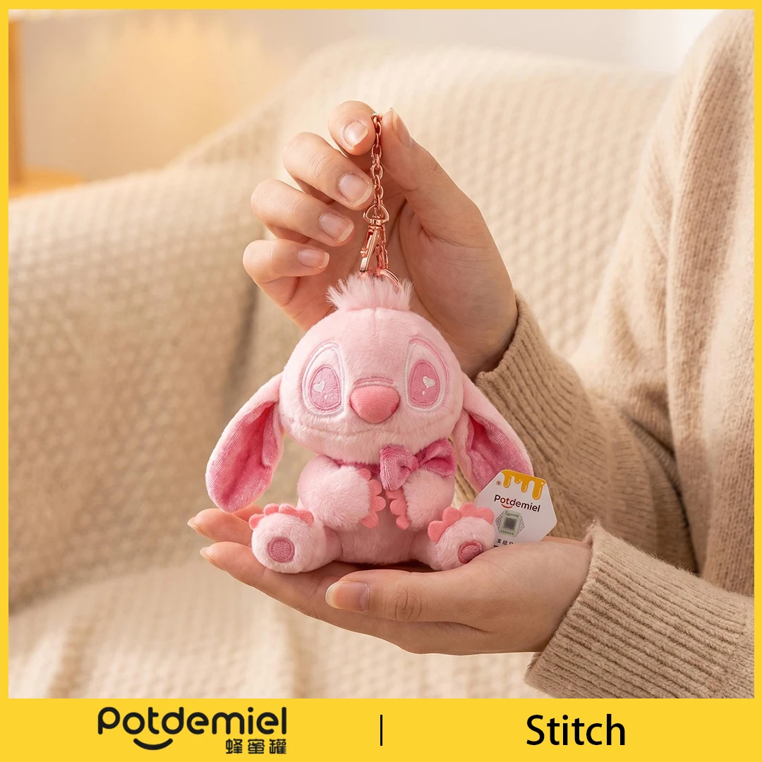 Potdemiel Lilo Stitch Pink Plush Shoulder Bag Charm for Purse Lovely Soft Fuzzy Girls Valentine Birthday Gift Home Decor view 3