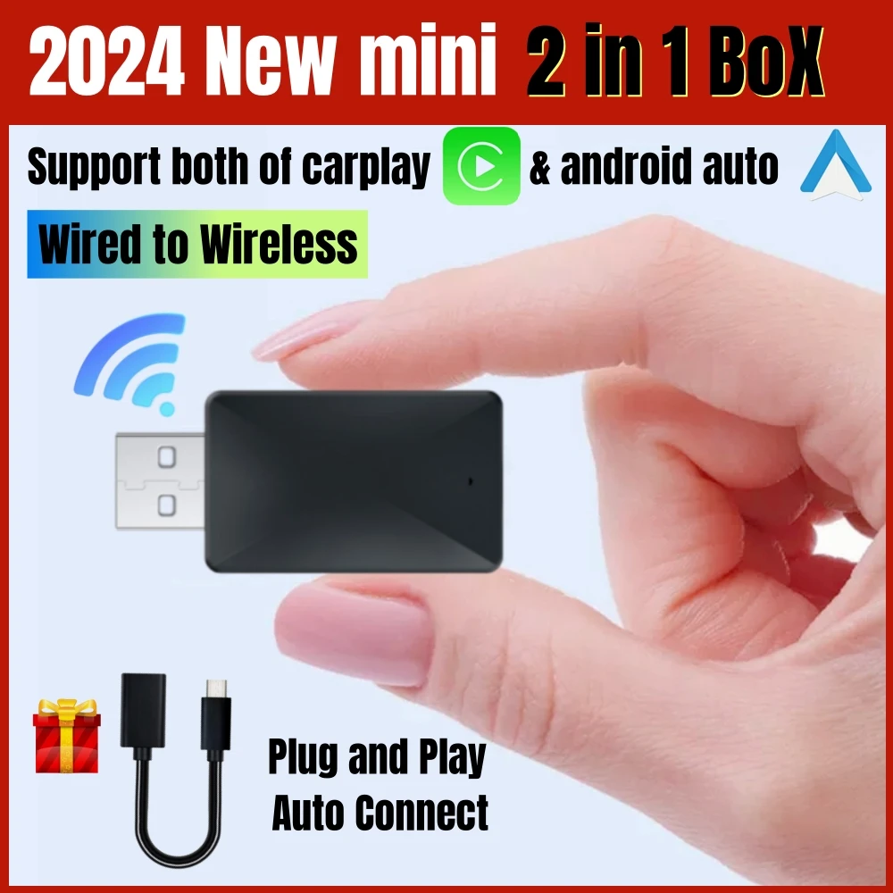 Neuer kabelloser adapter carplay android auto smart mini box plug and play wifi schnell verbinden universal für nissan havel kia audi mg