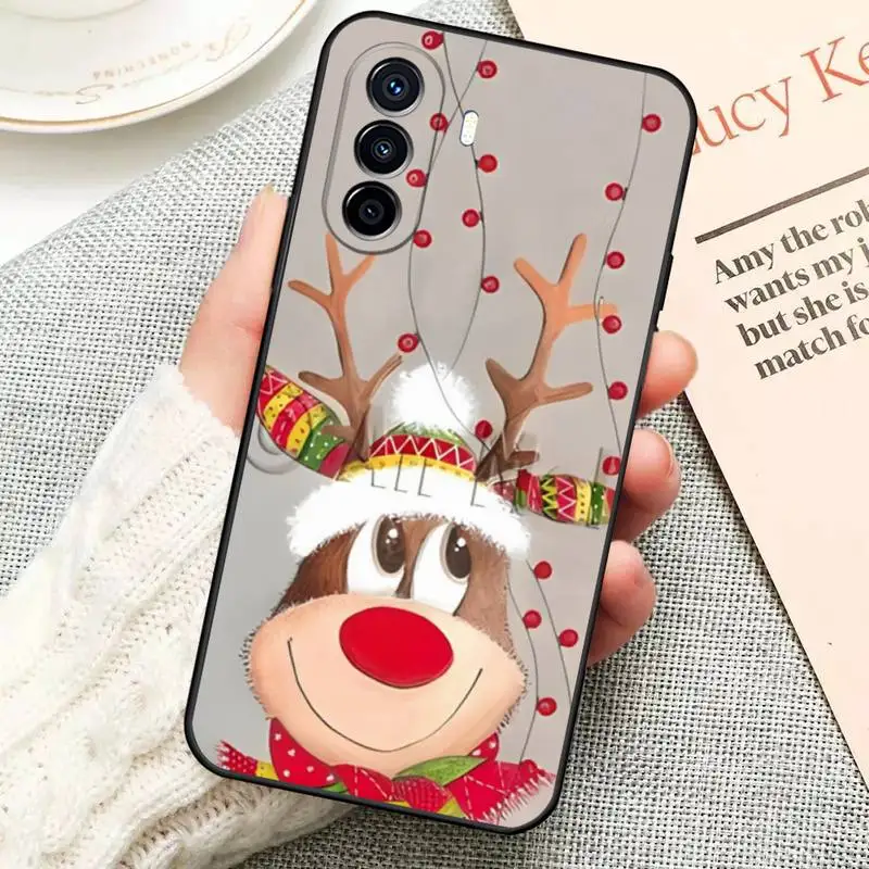 Christmas Elk Phone Case Funda For Huawei P50 P30 Pro P40 P10 P20 Plus Lite Psmart 2020 Y6 Y5 Y8s Y8p Y5 Back Cover