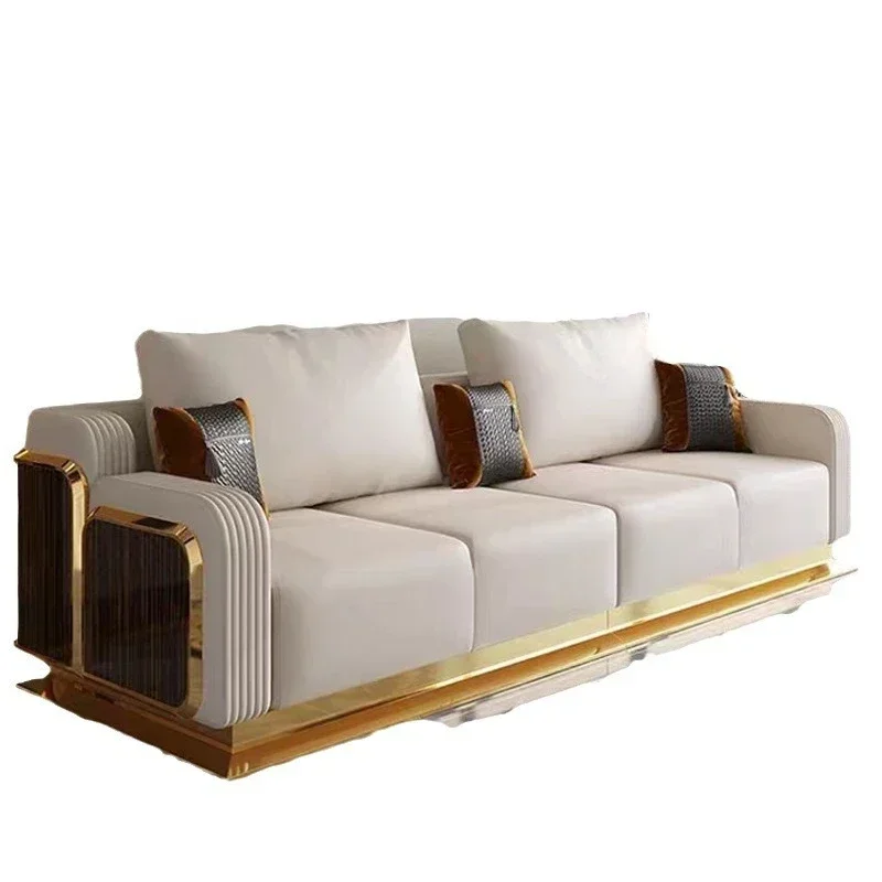 Light luxury leather sofa first layer cowhide combination