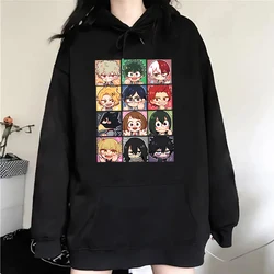 Cartoon Deku Todoroki Shoto Bakugou Katsuki Hoodies My Hero Academia Autumn Winter Long Sleeves Fleece Sweatshirt Street Hoody