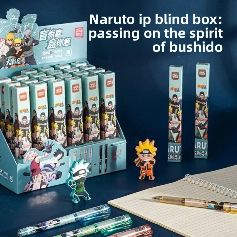 

Naruto Anime Cartoon Cute Blind Box Gel Pen Neutral Personality Student Stationery 0.5mm Black Quick-Dry Writing Pen Wholesale