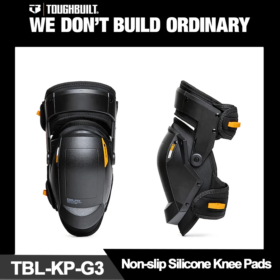 TOUGHBUILT Genouillères antidérapantes en silicone Support de cuisse Genouillères à coque rigide TBL-KP-G3