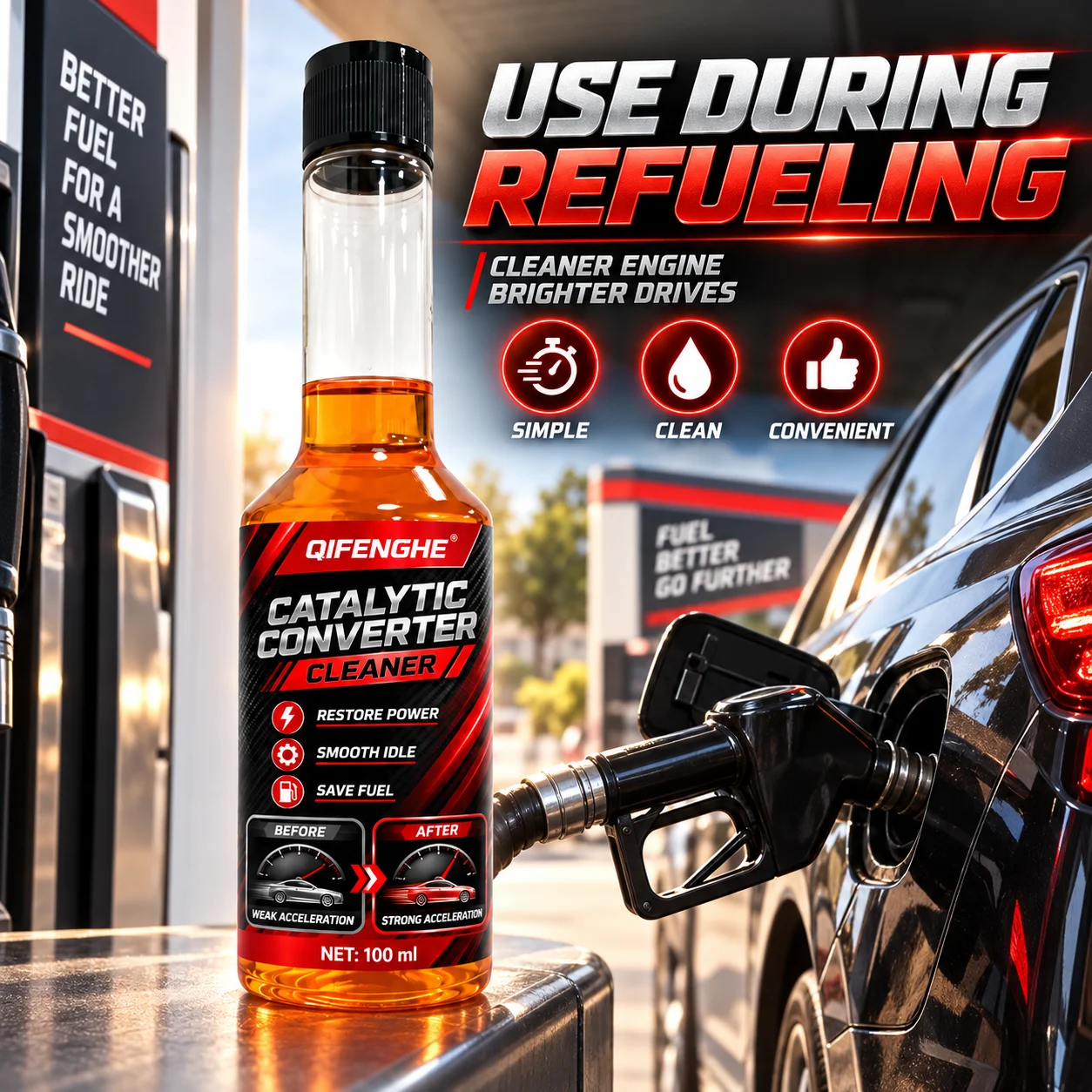 Catalytic Converter Cleaner, Exhaust System Treatment, Reduce Smoke Odor, Pass Yearly Emission Inspection