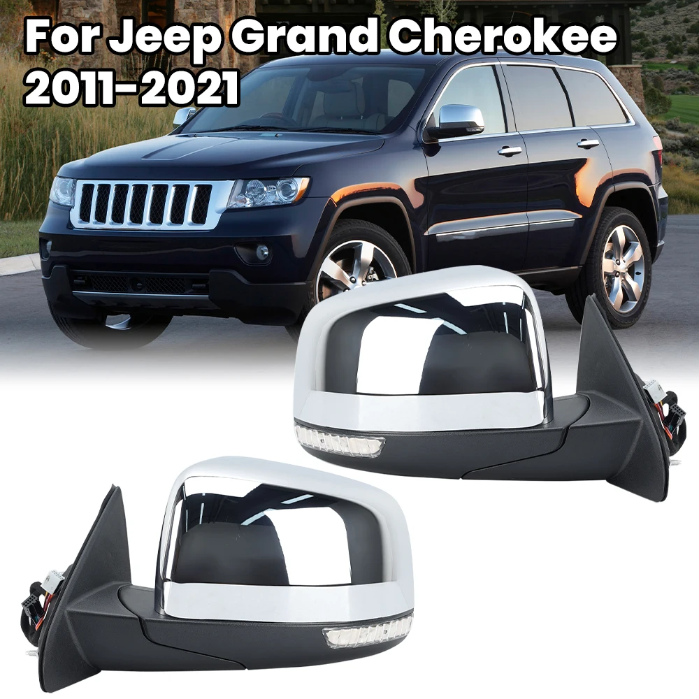 

11 Pins Side Mirror Assembly For Jeep Grand Cherokee WK 2011-2021 Manual Folding Double Plug Without Blind Spots Car Accessories