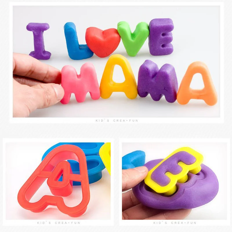 41pcs Play Dough Tool Kit Letter Number DIY Plasticine Mold Modeling Clay Accessories Slime Plastic Set Moulds Toy For Kid