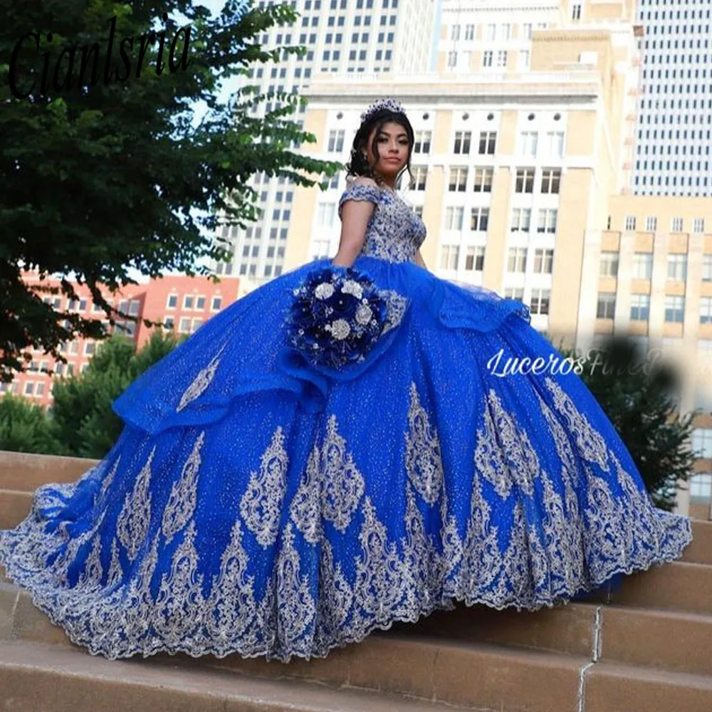 Princess Quinceanera Dresses Ball Gown Sparkly Sweet 16 Year Princess Dresses For 15 Years Vestidos