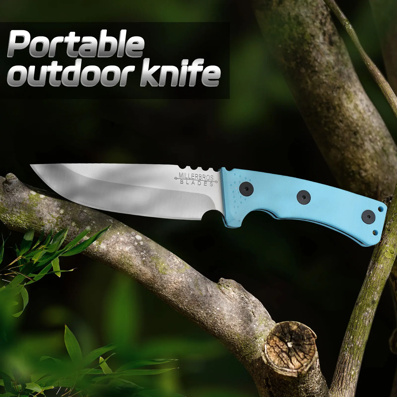 

Outdoor straight knife multi-function knife portable pocket knife beautiful fruit knife eating meat knife