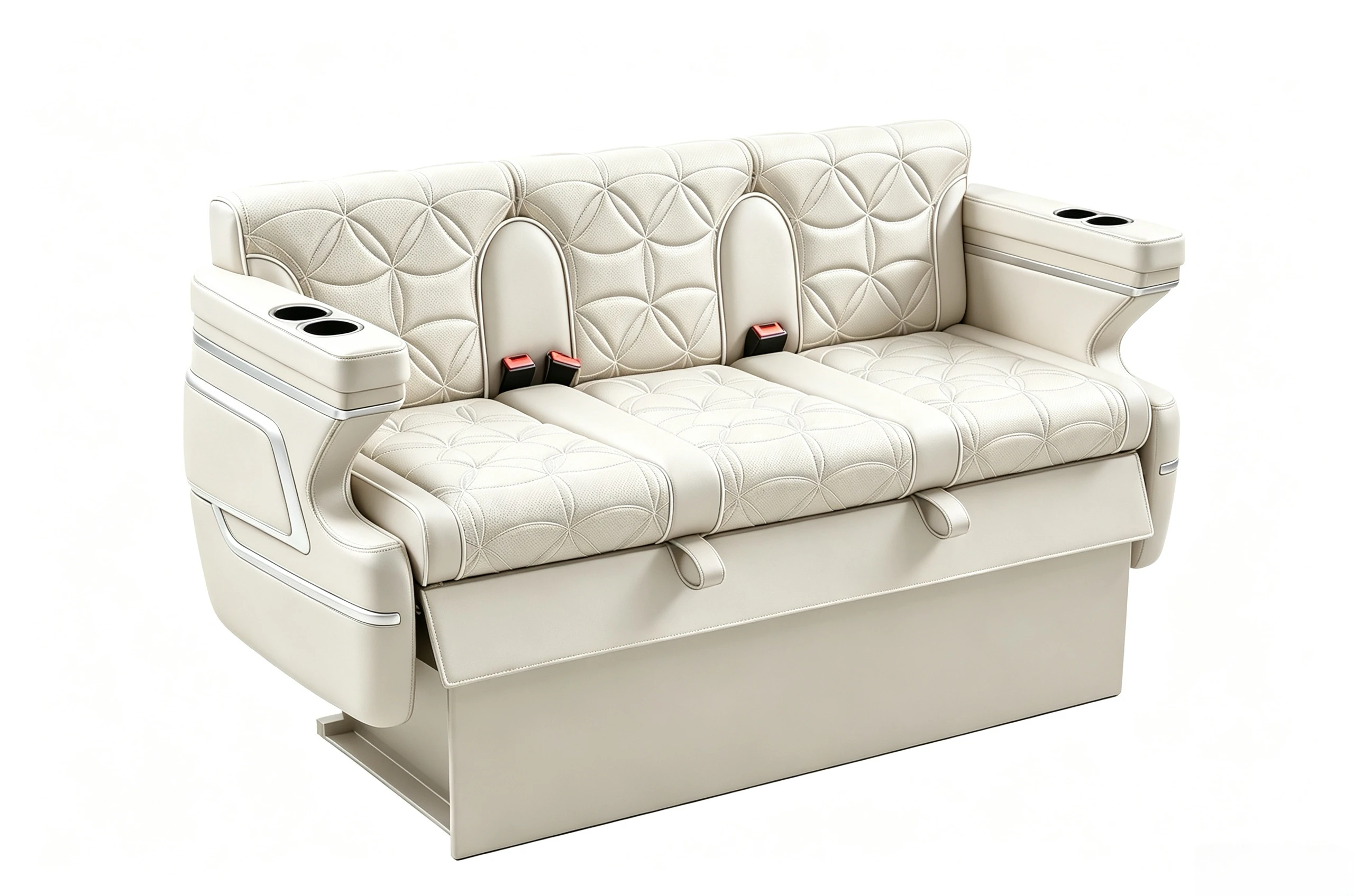 MPV Van Rear 3 Person Electric Long Bench Luxury Beige Nappa Leather Modified Car Seats