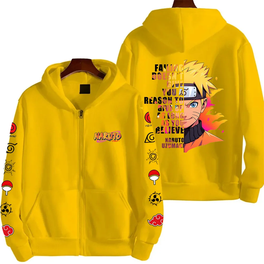 Jaqueta com Zíper Naruto Anime Japonês 2026 Nova Moda Casual Streetwear Y2K Esportiva Harajuku Masculina e Feminina
